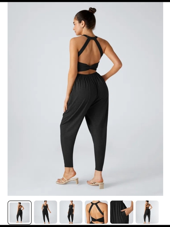 HALARA Pants - NWOT XL HALARA Black Women's U Neck Pocket Harem Casual Jumpsuit-Easy Peezy